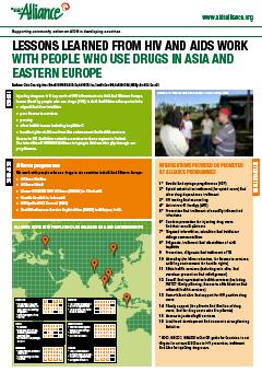 A Handout on Lessons Learned from HIV and AIDS Work with People Who Use Drugs in Asia and Eastern Europe