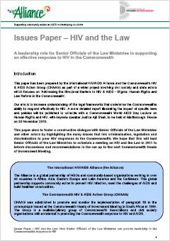 HIV and the Law: Issue Paper