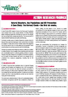 Natural Disasters, Key Populations and HIV Prevention: A Case Study of Kurnool Floods – First Six Weeks