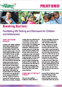 Policy Brief – Breaking Barriers: Facilitating HIV Testing and Disclosure for Children and Adolescents